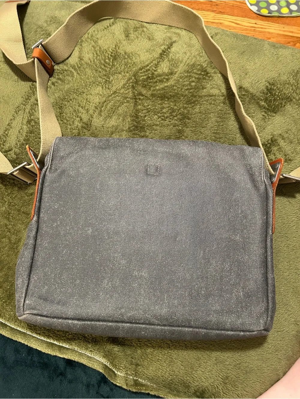 Brooks England Paddington Shoulder Messenger Bag- Gray Waxed Canvas Leather